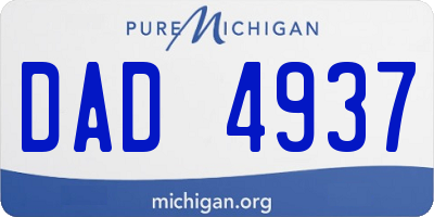 MI license plate DAD4937