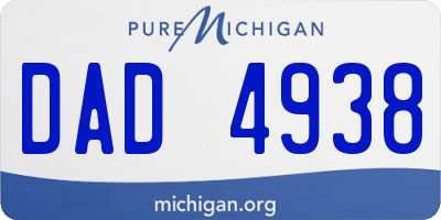 MI license plate DAD4938