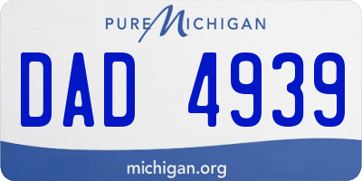 MI license plate DAD4939