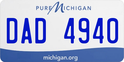 MI license plate DAD4940