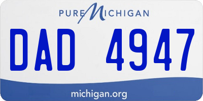 MI license plate DAD4947