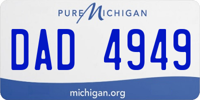 MI license plate DAD4949