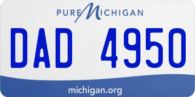 MI license plate DAD4950
