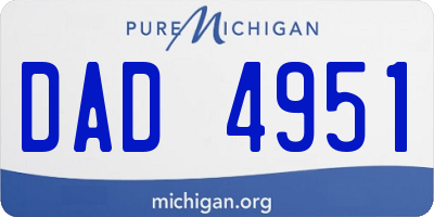 MI license plate DAD4951