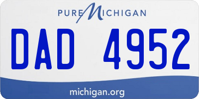 MI license plate DAD4952
