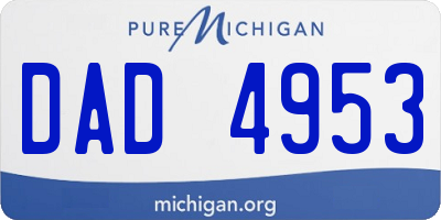 MI license plate DAD4953