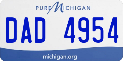 MI license plate DAD4954