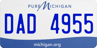 MI license plate DAD4955
