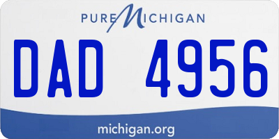 MI license plate DAD4956
