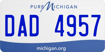 MI license plate DAD4957