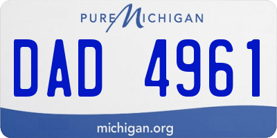 MI license plate DAD4961