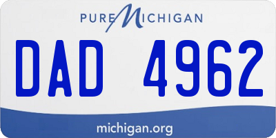 MI license plate DAD4962