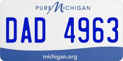 MI license plate DAD4963