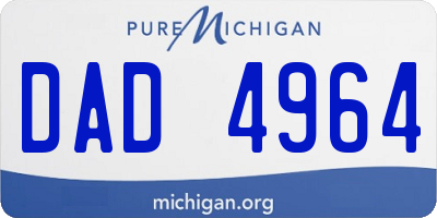 MI license plate DAD4964