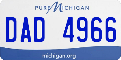 MI license plate DAD4966