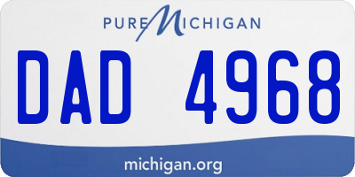 MI license plate DAD4968