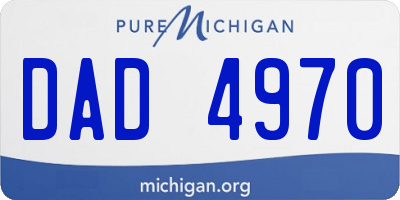 MI license plate DAD4970