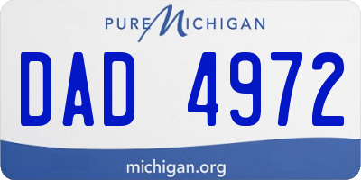 MI license plate DAD4972
