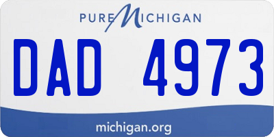 MI license plate DAD4973