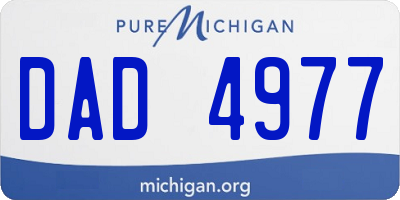 MI license plate DAD4977