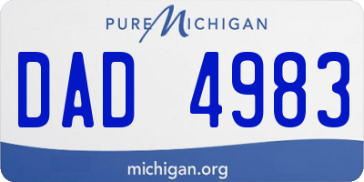 MI license plate DAD4983