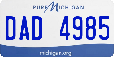 MI license plate DAD4985