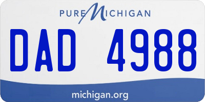 MI license plate DAD4988