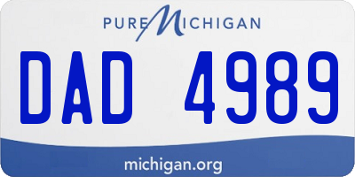 MI license plate DAD4989