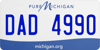MI license plate DAD4990