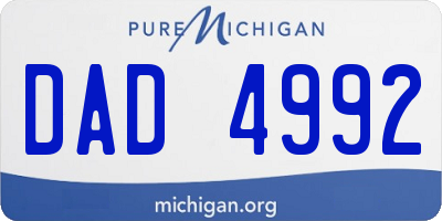 MI license plate DAD4992