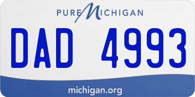 MI license plate DAD4993