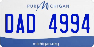 MI license plate DAD4994