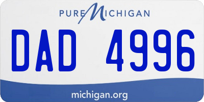 MI license plate DAD4996