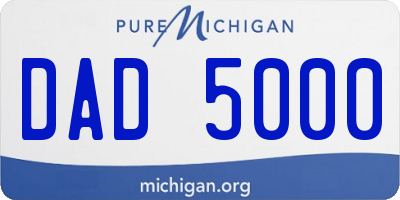 MI license plate DAD5000