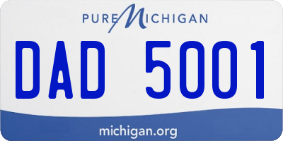 MI license plate DAD5001