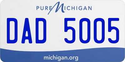MI license plate DAD5005