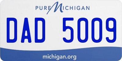 MI license plate DAD5009