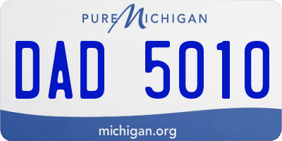 MI license plate DAD5010