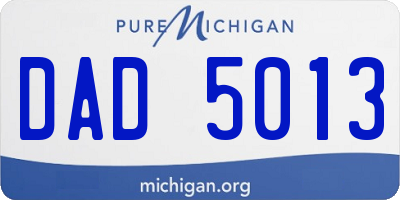 MI license plate DAD5013