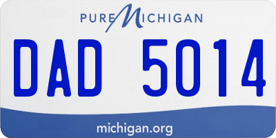 MI license plate DAD5014