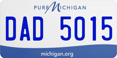 MI license plate DAD5015