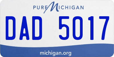 MI license plate DAD5017