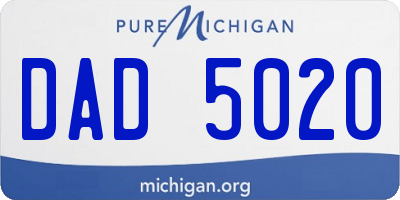 MI license plate DAD5020