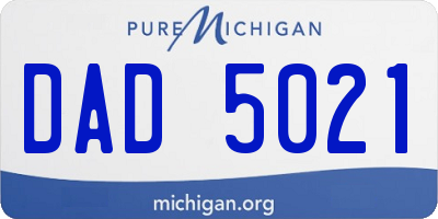 MI license plate DAD5021