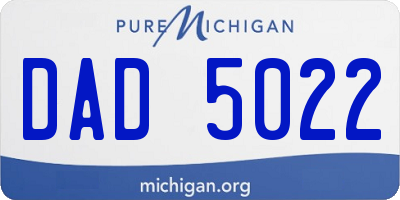 MI license plate DAD5022
