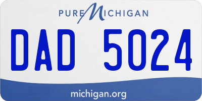 MI license plate DAD5024