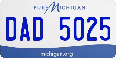 MI license plate DAD5025