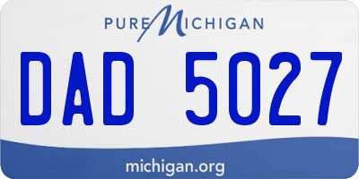 MI license plate DAD5027