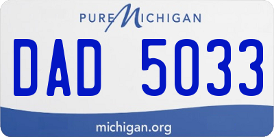 MI license plate DAD5033