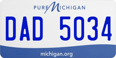 MI license plate DAD5034